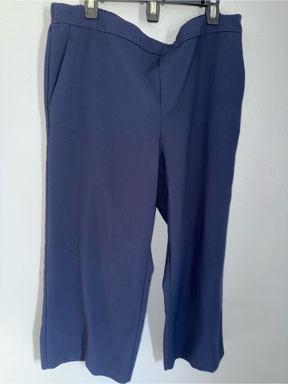 Women's Navy Wide-Leg Pants - Classic Pull-On Trousers